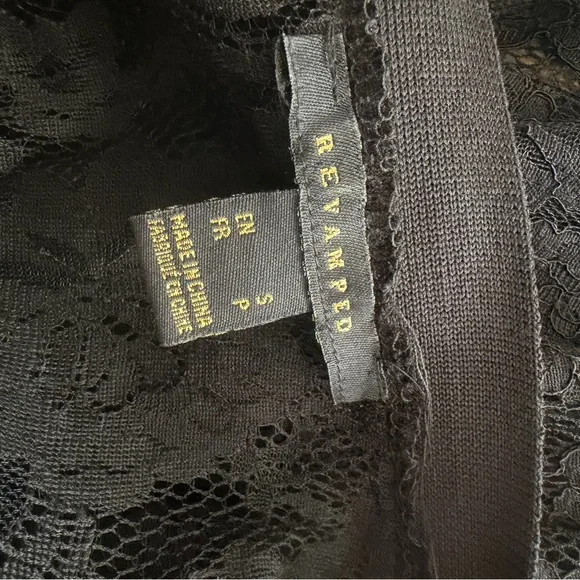 Revamped Black Floral Lace Belted Maxi Cardigan Kimono Size S - Picture 6 of 6